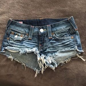 True Religion Jean cutoff shorts.